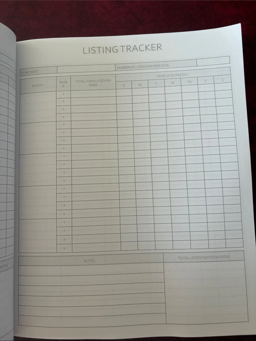 Reseller Inventory Log Notebook - Navy Blue NEW